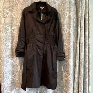 Style Black Trench Coat, Size Large
